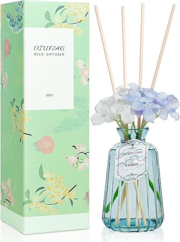 6.09 oz Cedar Scent Diffusers with 6 Reed Sticks,180ml Reed Diffuser for Bathroom Room Air Freshener, Last up for 40 Days in Saudi Arabia