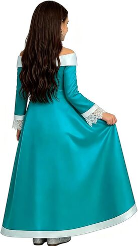 Girls Princess Costume One Shoulder Fancy Dress Gowns with Accessories for Halloween Cosplay in Saudi Arabia