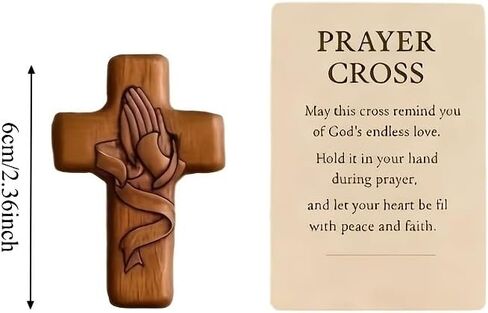 Usyios 10 Pack Prayer Cross Set, Acrylic Worry Crosses with Cards and Mesh Bags, Comfort for Stress and Anxiety Relief, Pocket Gift in Saudi Arabia