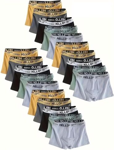 20 Pairs Men's Hello Boxer Briefs - Breathable, Elastic, Quick-Drying Sports Underwear, Comfortable, Great Gift for Him in Kuwait