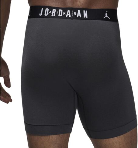 ملابس داخلية للرجال من Nike Jordan Flight مصنوعة من القطن القابل للتمدد مكونة من 3 قطع، رمادي دخاني داكن (رمادي)/أسود، JM0622-G9Q، ملابس داخلية، سراويل داخلية in Kuwait