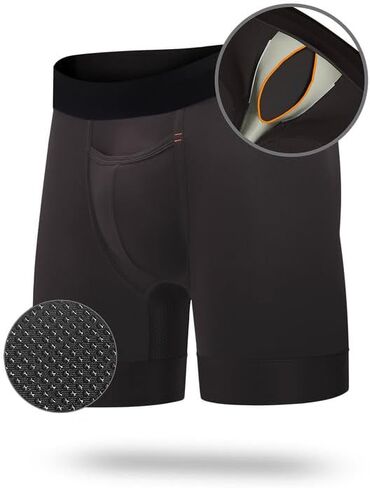 All Citizens Apex E M F Blocking Boxer Briefs for Men, Patented Ball Pouch Design, Anti Odor Silver Fabric, No Ride Up Legs in Saudi Arabia