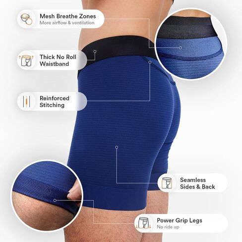 All Citizens Apex E M F Blocking Boxer Briefs for Men, Patented Ball Pouch Design, Anti Odor Silver Fabric, No Ride Up Legs in Saudi Arabia