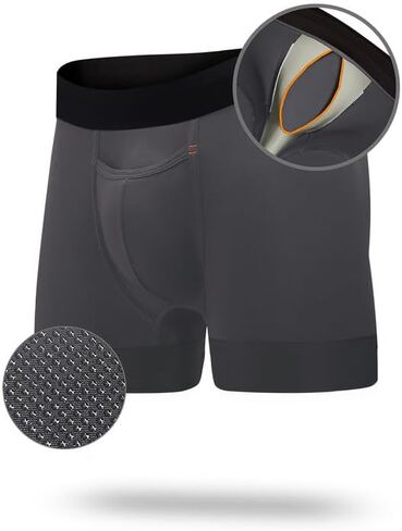 All Citizens Apex E M F Blocking Boxer Briefs for Men, Patented Ball Pouch Design, Anti Odor Silver Fabric, No Ride Up Legs in Saudi Arabia