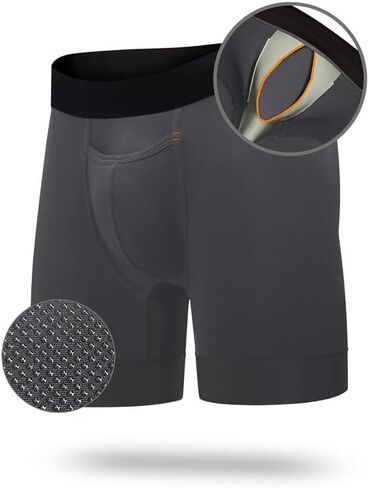 All Citizens Apex E M F Blocking Boxer Briefs for Men, Patented Ball Pouch Design, Anti Odor Silver Fabric, No Ride Up Legs in Saudi Arabia