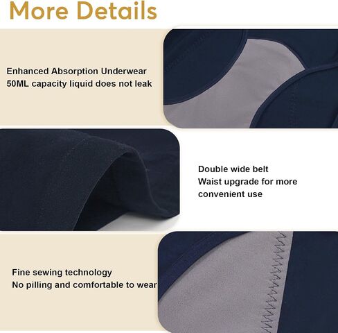 Incontinence Underwear for Women, Washable Leak Proof Underwear for Bladder Leak & Postpartum Protection, Reusable Women's Cotton Period Panties 3 Pack, XX-Large in Saudi Arabia