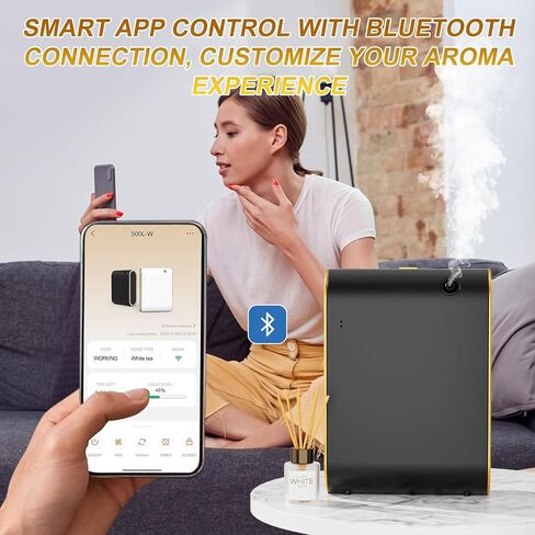Wankeer Smart Scent Air Machine for Home, 1500 Sq. Ft Hotel Collection Diffuser with Cold Air Tech, Whole House Fragrance & Low Noise, Bluetooth Scent Air Diffuser for Home, Hotel, Office, Spa(Black) in Saudi Arabia