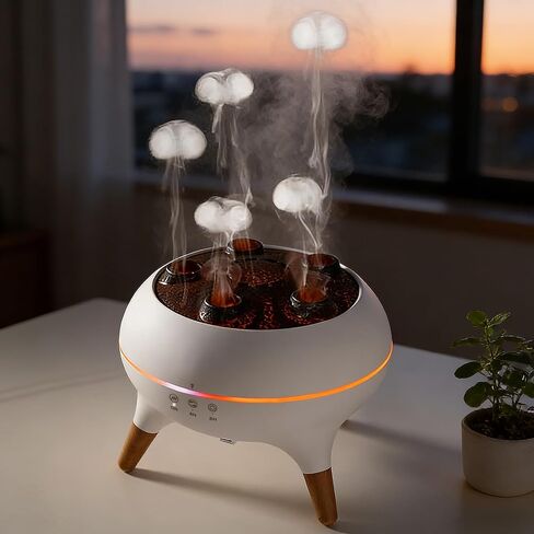 Essential Oil Diffuser 250ML,Jellyfish Diffuser Air Humidifiers Sound Pickup Ultrasonic Aromatherapy Diffuser Remote Control 7 Color Lights for Home Bedroom Office Hotel in Saudi Arabia