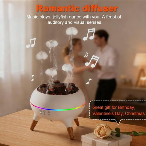 Essential Oil Diffuser 250ML,Jellyfish Diffuser Air Humidifiers Sound Pickup Ultrasonic Aromatherapy Diffuser Remote Control 7 Color Lights for Home Bedroom Office Hotel in Saudi Arabia