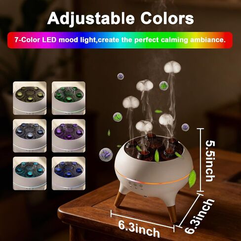 Essential Oil Diffuser 250ML,Jellyfish Diffuser Air Humidifiers Sound Pickup Ultrasonic Aromatherapy Diffuser Remote Control 7 Color Lights for Home Bedroom Office Hotel in Saudi Arabia
