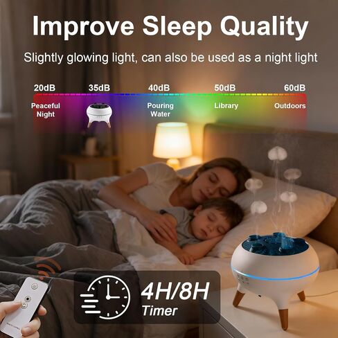 Essential Oil Diffuser 250ML,Jellyfish Diffuser Air Humidifiers Sound Pickup Ultrasonic Aromatherapy Diffuser Remote Control 7 Color Lights for Home Bedroom Office Hotel in Saudi Arabia