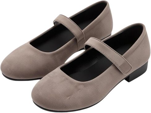 Womens Mary Jane Flats Comfortable Dressy Slip On Ballet Flats Hook & Loop Ankle Strap Low Block Heel Shoes Breathable Lightweight Work Casual Dress Walking Shoes in Saudi Arabia