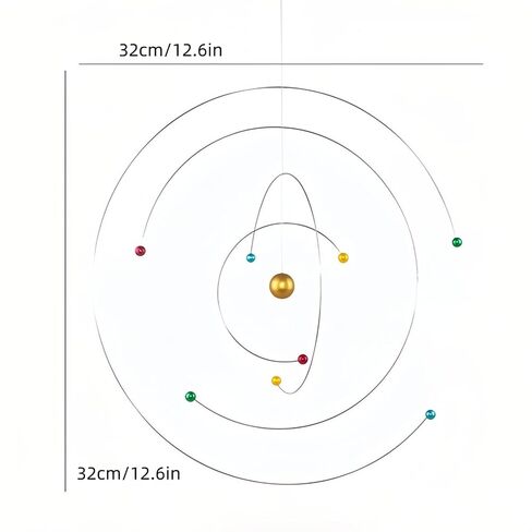 Solar System Hanging Mobile - Kinetic Art Decor with 8 Planets & Semi-Circular Iron Rings, Educational Astronomy Mobile for Bedroom, Classroom, Office, Garden & Living Room Gift in Saudi Arabia