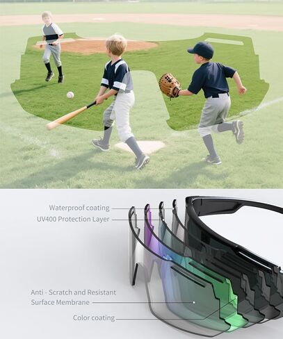 KALIYADI Polarized Youth Baseball Sunglasses: Kids Sunglasses for Boys Girls Sports Cycling Running UV400 Protection Age 6-14 in Kuwait