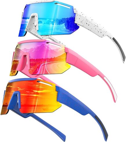 KALIYADI Polarized Youth Baseball Sunglasses: Kids Sunglasses for Boys Girls Sports Cycling Running UV400 Protection Age 6-14 in Kuwait