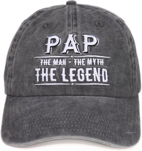 Pap Gifts Embroidered Cap, Funny Grandpa Gifts for Men, Adjustable Hat Gifts Accessory for Birthday & Christmas Grey in Saudi Arabia