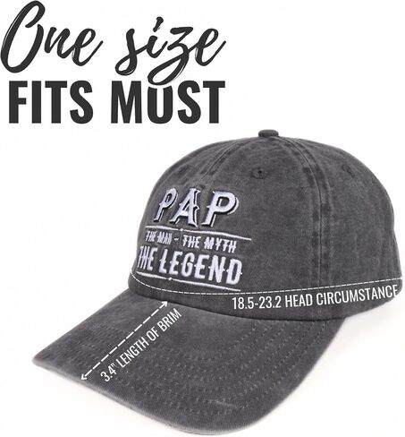 Pap Gifts Embroidered Cap, Funny Grandpa Gifts for Men, Adjustable Hat Gifts Accessory for Birthday & Christmas Grey in Saudi Arabia