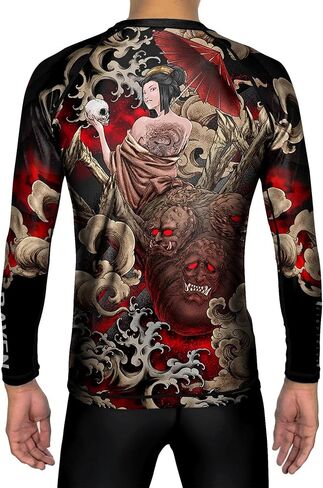 Raven Fightwear Men's Jorogumo Spider Rash Guard BJJ MMA Black in Kuwait