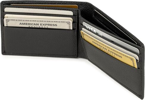 BERLINER BAGS Premium Genuine Leather Wallet for Men Kees, RFID Blocking, Bifold, Front Pocket Slim Wallet, 10 Card Slots, 1 Bills Compartment, Gift Box, Gift for Dad - Black in Kuwait