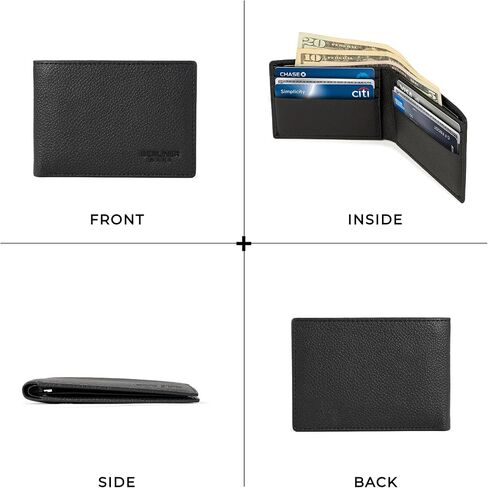 BERLINER BAGS Premium Genuine Leather Wallet for Men Kees, RFID Blocking, Bifold, Front Pocket Slim Wallet, 10 Card Slots, 1 Bills Compartment, Gift Box, Gift for Dad - Black in Kuwait
