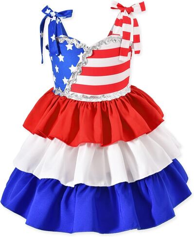 Aalizzwell Toddler Girl Patriotic Dress 2-5T in Kuwait