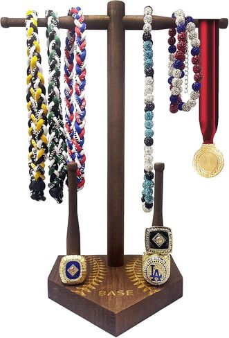 [NEW] Wooden Baseball or Softball Drip Necklace Organizer Holder,Championship Ring Display Holder, Softball Ring Holder, Drip Necklace Baseball Display Gift (Boys, Girls & Coaches) in Saudi Arabia