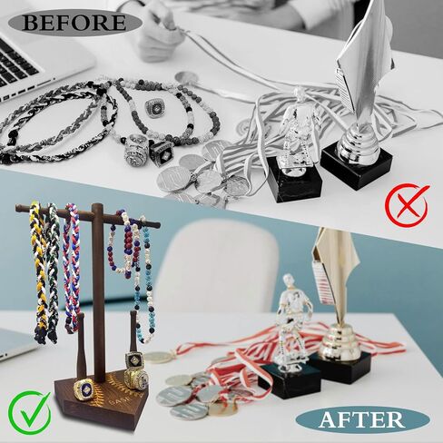 [NEW] Wooden Baseball or Softball Drip Necklace Organizer Holder,Championship Ring Display Holder, Softball Ring Holder, Drip Necklace Baseball Display Gift (Boys, Girls & Coaches) in Saudi Arabia