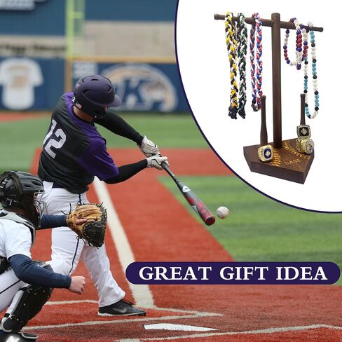 [NEW] Wooden Baseball or Softball Drip Necklace Organizer Holder,Championship Ring Display Holder, Softball Ring Holder, Drip Necklace Baseball Display Gift (Boys, Girls & Coaches) in Saudi Arabia