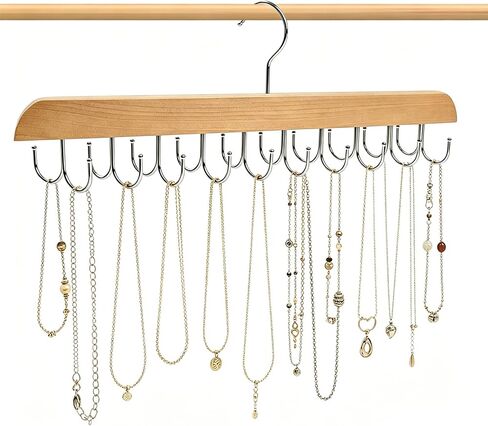 Necklace Hanger Wall Mount Jewelry Organizer 20 Hooks Hanging Rotatable Closet Organizer in Saudi Arabia