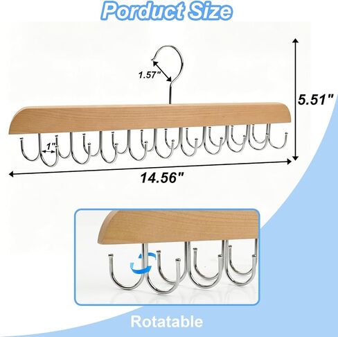 Necklace Hanger Wall Mount Jewelry Organizer 20 Hooks Hanging Rotatable Closet Organizer in Saudi Arabia