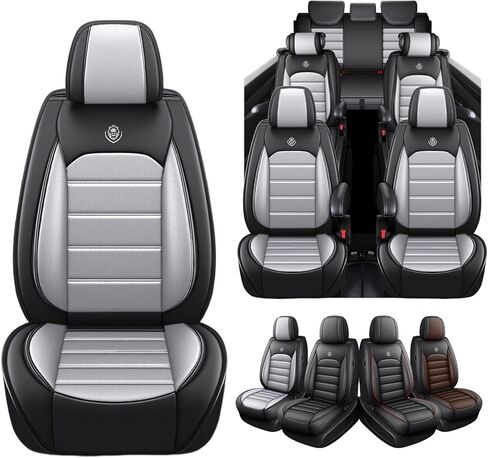 Seat Covers Custom Fit for Cadillac Escalade ESV 2003-2025, 7 Seat, Compatible Airbag Non-Slip Waterproof Leather Seat Cover, Luxury Interior Car Seat Covers Full Set, Black Coffee in Kuwait