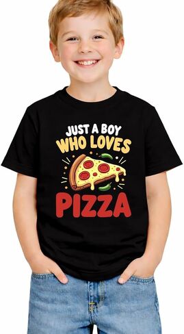 Just A Boy Who Loves Funny Pattern Letter Prints Shirt Kids Little Toddler Short Sleeve Cotton T Shirt in Kuwait