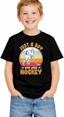 Just A Boy Who Loves Funny Pattern Letter Prints Shirt Kids Little Toddler Short Sleeve Cotton T Shirt in Kuwait