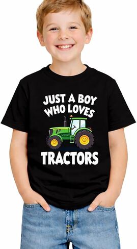 Just A Boy Who Loves Funny Pattern Letter Prints Shirt Kids Little Toddler Short Sleeve Cotton T Shirt in Kuwait