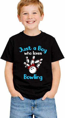 Just A Boy Who Loves Funny Pattern Letter Prints Shirt Kids Little Toddler Short Sleeve Cotton T Shirt in Kuwait