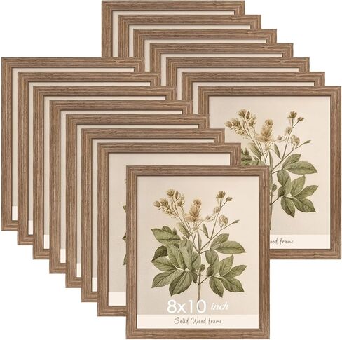 15 Pack Solid Wood 8x10 Picture Frames Bulk, Black | Wall/Tabletop Horizontal & Vertical Display, Fits Standard 8x10 Photos, HD Shatter-Resistant Plexiglass, Sturdy Packaging in Saudi Arabia