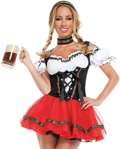Ulalaza Women's Cosplay Costume Santa Claus Wizard Pirate Police Uniform Outfit for Halloween Christmas Oktoberfest in Kuwait