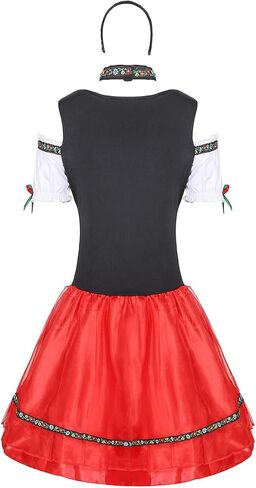 Ulalaza Women's Cosplay Costume Santa Claus Wizard Pirate Police Uniform Outfit for Halloween Christmas Oktoberfest in Kuwait