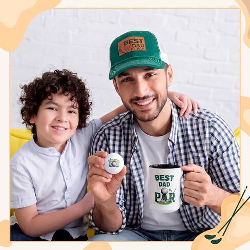 هدايا عيد الأب للجولف - مجموعة هدايا "Best Dad By Par" مكونة من 3 قطع مع قبعة سائق الشاحنة، وكوب قهوة 16oz وكرة جولف - هدايا عيد الميلاد والتقاعد للرجال in Kuwait