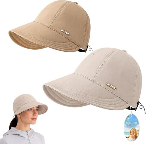 Women's Baseball Cap Women UV Protection UPF Wide Brim Hats for Womens Black Hat with Ponytail Hole Ball Sun Caps in Saudi Arabia