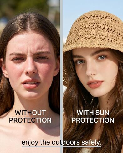 Beach Straw Hats for Women-Foldable Summer Wide Brim Floppy Sun Hat Beach Bucket Hat for Travel Straw Fedora Hat in Saudi Arabia