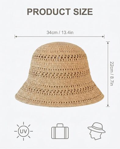 Beach Straw Hats for Women-Foldable Summer Wide Brim Floppy Sun Hat Beach Bucket Hat for Travel Straw Fedora Hat in Saudi Arabia