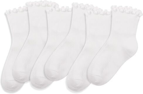 Cute Ruffle Ankle Socks for Women, 6-Pack Frilly Cotton Lettuce Edge, Mary Janes Casual Office Dress in Kuwait