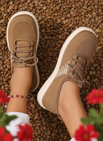 Slip On Walking Shoes for Women,Breathable Knit Mesh Casual Shoes,Comfortable Travel Work Shoes in Kuwait