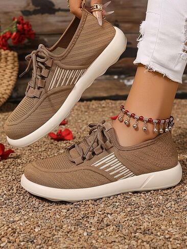 Slip On Walking Shoes for Women,Breathable Knit Mesh Casual Shoes,Comfortable Travel Work Shoes in Kuwait
