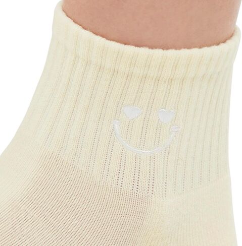 Balance Collection Women's 25" Contender Lux Ankle Legging with Yellow Smiley Sock Set in Saudi Arabia