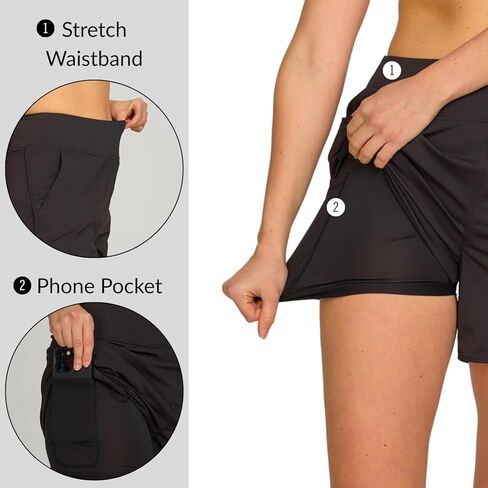 Hurley High Waisted Women's Swim Shorts 5"/7" - Tummy Control Beach Shorts Boardshorts with Liner, UPF 50+ Swimsuit Bottom in Saudi Arabia