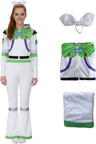 Women's Space Ranger Costume Buzz Cosplay Outfit Hoodie Top Flare Pants Set Halloween Fancy Dress Suit for Adult in Saudi Arabia