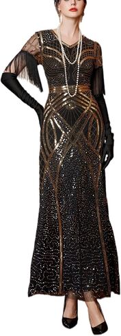 MISI CHAO Women's 1920s Flapper Mermaid Dress Great Gatsby Sequin Dress Fringe Vintage Roaring 20s Evening Party Dress in Saudi Arabia