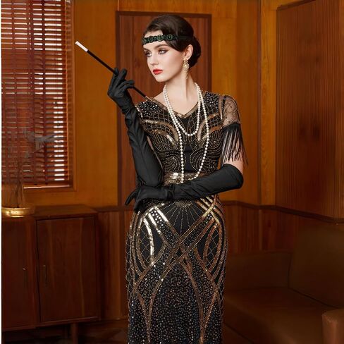 MISI CHAO Women's 1920s Flapper Mermaid Dress Great Gatsby Sequin Dress Fringe Vintage Roaring 20s Evening Party Dress in Saudi Arabia